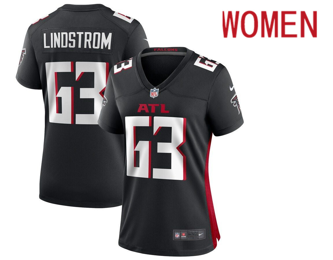 Women Atlanta Falcons #63 Chris Lindstrom Nike Black Game NFL Jersey->women nfl jersey->Women Jersey